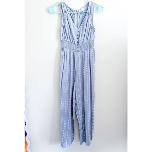 Japna Blue Floral Jumpsuit Sleeveless - Picture 1 of 4